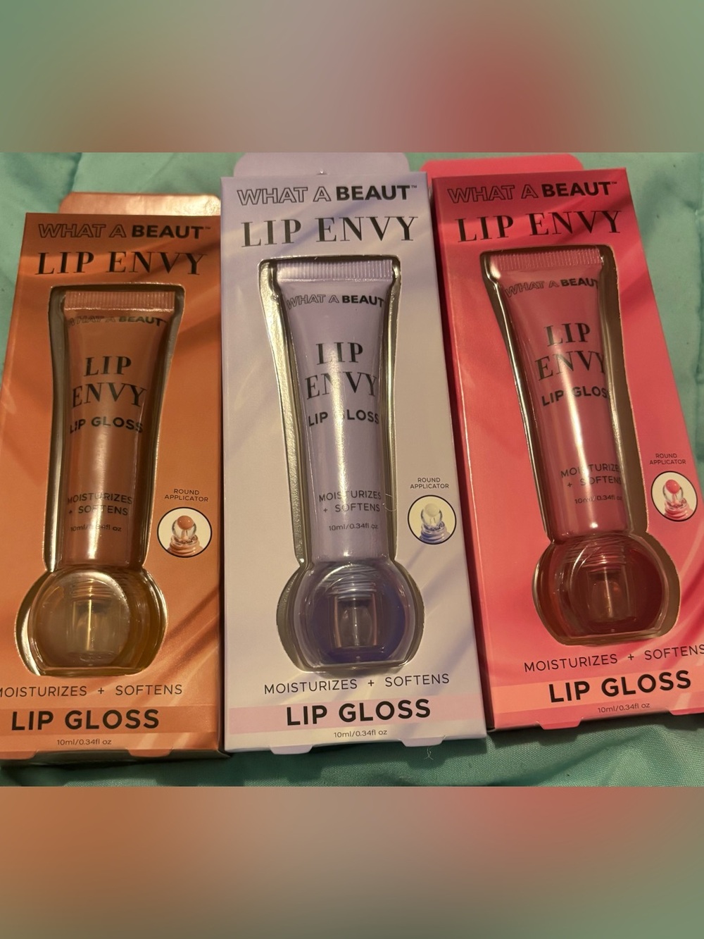 What A Beaut Lip Envy Lip Gloss Trio - Pink, Purple, Bronze Shades